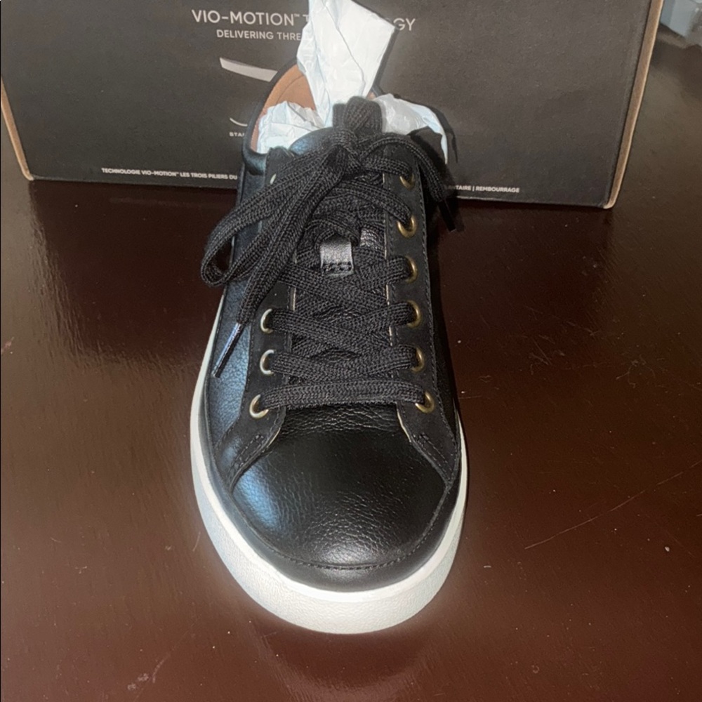 Black Leather Sneakers